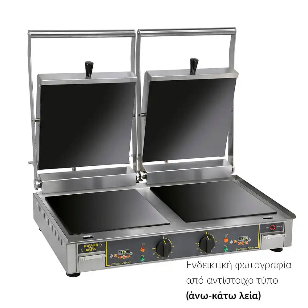 Τοστιέρα διπλή κεραμική ROLLER GRILL GVD335R Premium άνω-κάτω ραβδωτη (010.1410)