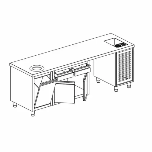 ΕΡΜΑΡΙΟ ΚΑΦΕ ΜΕ 2 ΠΟΡΤΕΣ, 2 ΣΥΡΤΑΡΙΑ, 1 ΑΜΠΑΡΙ, RINSER ΚΑΙ ΘΕΣΗ ΜΟΝΑΔΑΣ ΧΩΡΙΣ ΠΑΝΩΣΗΚΩΜΑ
