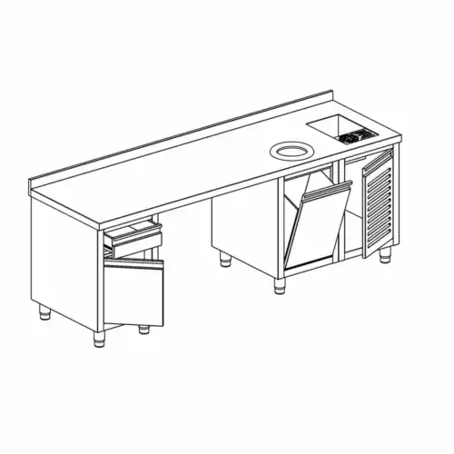 ΕΡΜΑΡΙΟ ΚΑΦΕ ΜΕ 1 ΠΟΡΤA, 1 ΣΥΡΤΑΡΙ, 1 ΑΜΠΑΡΙ, RINSER, ΚΑΙ ΚΕΝΟ ΓΙΑ ΨΥΓΕΙΟ 90X52X87 ΜΕ ΠΑΝΩΣΗΚΩΜΑ