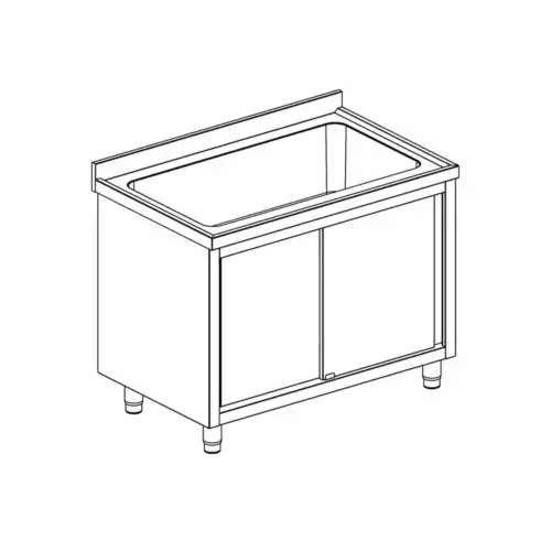 ΛΑΝΤΖΑ ΣΚΕΥΩΝ ΚΛΕΙΣΤΗ ΜΕ ΜΙΑ ΚΕΝΤΡΙΚΗ ΓΟΥΡΝΑ 96Χ50 ΚΑΙ ΣΥΡΟΜΕΝΕΣ ΠΟΡΤΕΣ