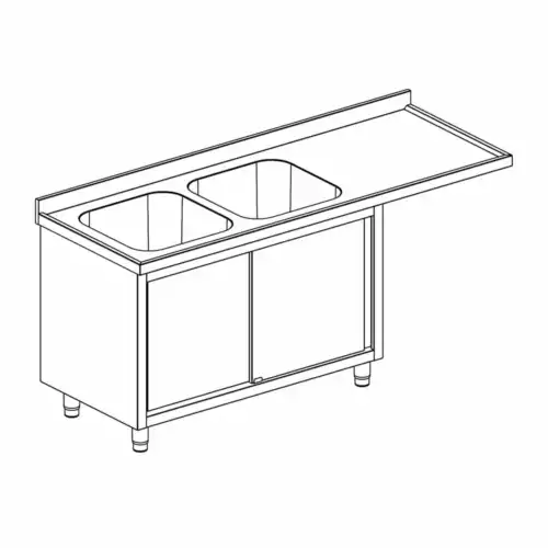 ΛΑΝΤΖΑ ΚΛΕΙΣΤΗ ΜΕ ΘΕΣΗ ΠΛΥΝΤΗΡΙΟΥ, ΜΕ ΔΥΟ ΓΟΥΡΝΕΣ 50Χ50 ΑΡΙΣΤΕΡΑ ΚΑΙ ΣΥΡΟΜΕΝΕΣ ΠΟΡΤΕΣ