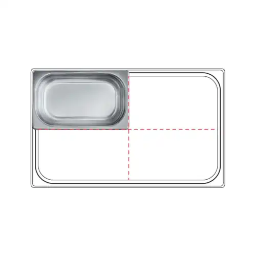 Σκεύος GN (Gastronom) inox 1/4 265x162x100mm (GN1410)