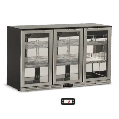 Βιτρίνα συντήρησης Back Bar Inox με ανοιγόμενες πόρτες (S 285 XH)