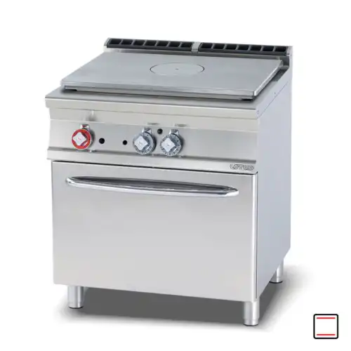 Κουζίνα αερίου με ενιαία πλάκα Hot-Top & φούρνο αερίου στατικό (TPF-78G)