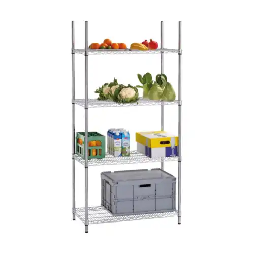 Ραφιέρα χρωμίου 4 επιπέδων 200 kg (601282)