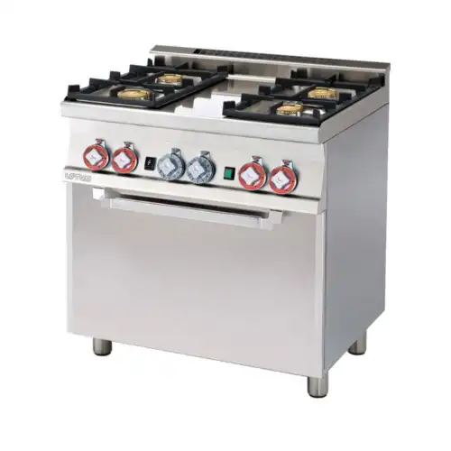Κουζίνα αερίου 4 εστιών με φούρνο αερίου στατικό & grill (CF4-68G)