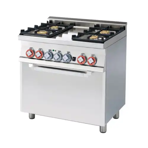 Κουζίνα αερίου 4 εστιών με φούρνο ηλεκτρικό στατικό & grill (CF4-68GEM)