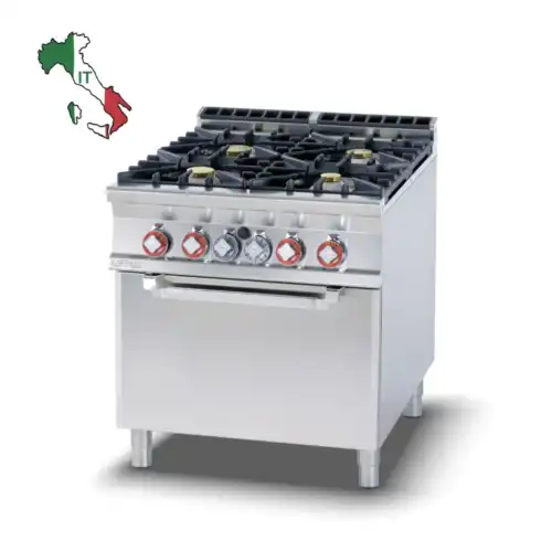Κουζίνα αερίου 4 εστιών με φούρνο ηλεκτρικό στατικό (CF4-98GE)