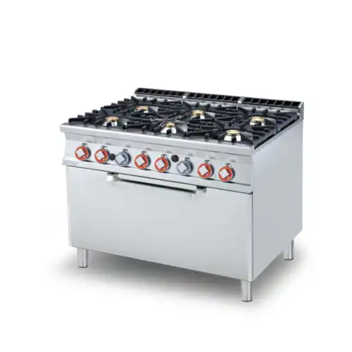 Κουζίνα αερίου 6 εστιών με φούρνο αερίου στατικό (CF6-912G)