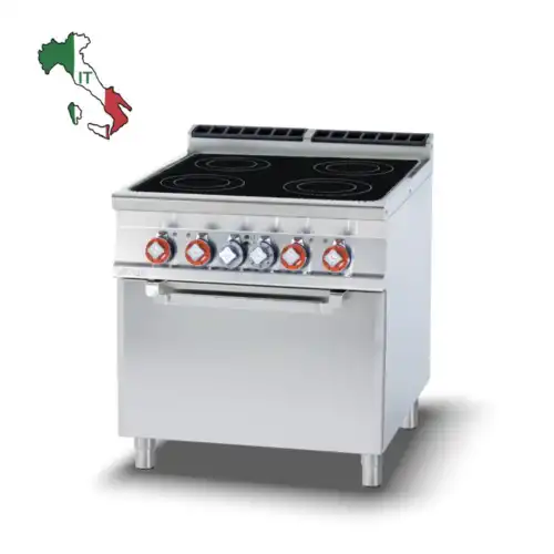 Κουζίνα ηλεκτρική 4 κεραμικών εστιών με φούρνο ηλεκτρικό αερόθερμο (CFC4-98ET)