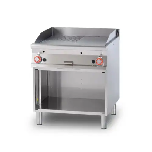 Πλατώ επιδαπέδιο αερίου διπλό 1/2 λείο & 1/2 ραβδωτό (FTLR-98G)