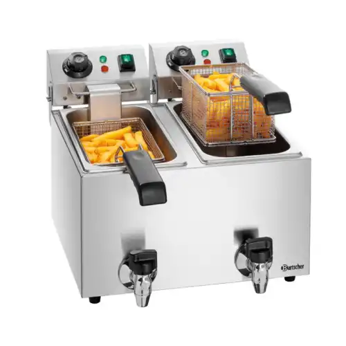 Φριτέζα διπλή ηλεκτρική 4+4 lt με βρυσάκι απορρόης (A162821E | SNACK II PLUS)