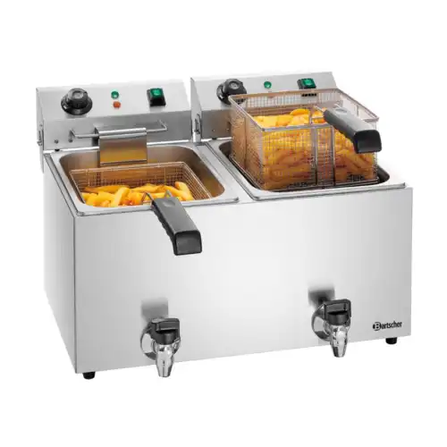 Φριτέζα διπλή ηλεκτρική 9+9 lt με βρυσάκια απορροής (A162824E | SNACK IV PLUS)