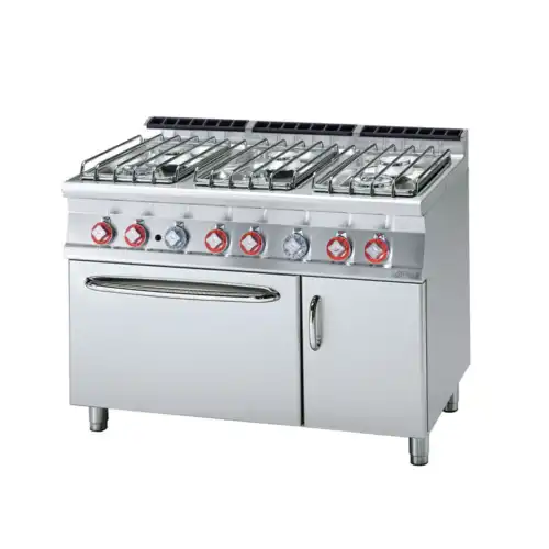Κουζίνα αερίου 6 εστιών με φούρνο αερίου στατικό (CF6-712GPV)