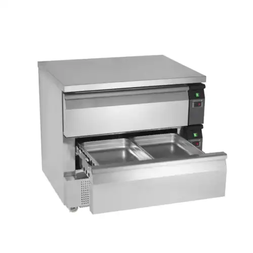 Ανοξείδωτο ψυγείο 2 θερμοκρασιών για 4 GN1/1 με 2 συρτάρια (UD2-2)