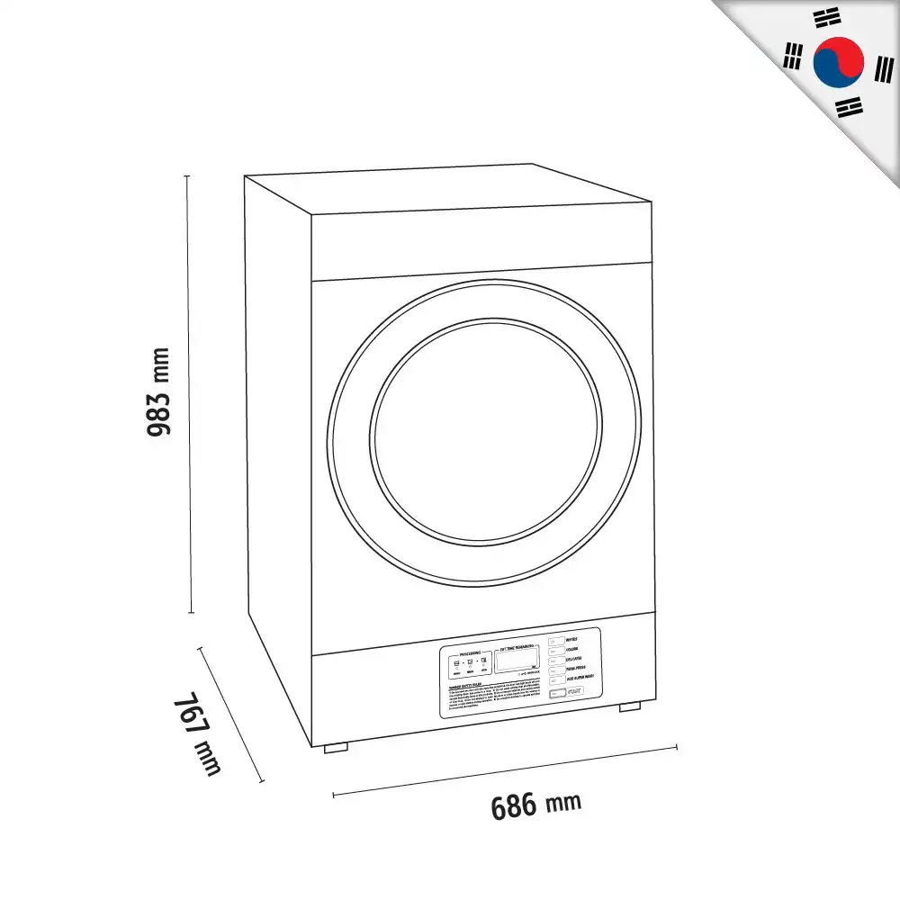 Στεγνωτήριο ρούχων 11 κιλών Στοιβάσιμο (GIANT C PRO ELECTRIC WIFI DRYER SU) - Image 3