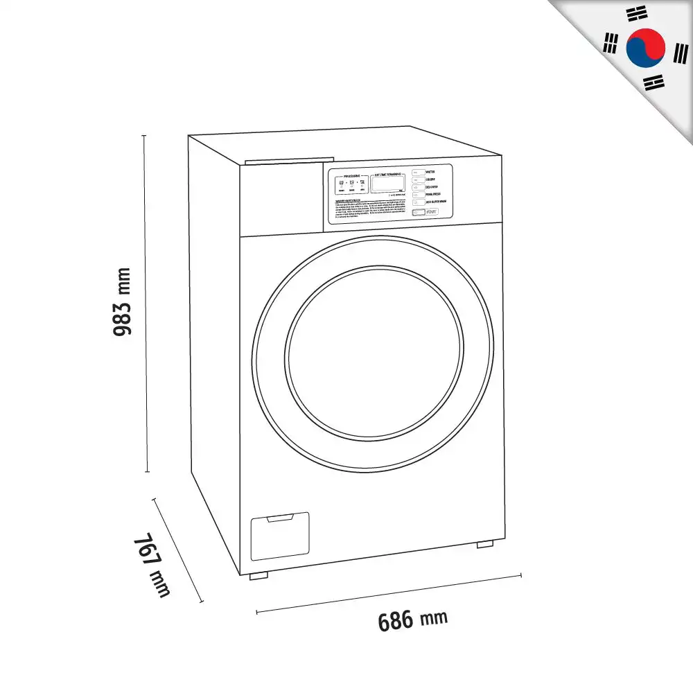 Πλυντήριο ρούχων 11 κιλών Μη Στοιβάσιμο (GIANT C PRO HEATER SS) - Image 3