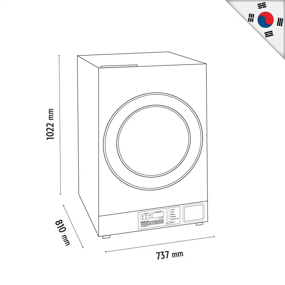 Στεγνωτήριο ρούχων 15 κιλών Στοιβάσιμο (LIGHT TITAN ELECTRIC WIFI DRYER SU) - Image 3