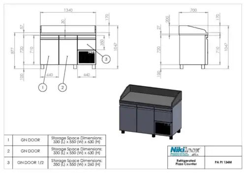 Πάγκος συντήρησης Πίτσας PA PI 134M (R0PA.P7134R.00H)
