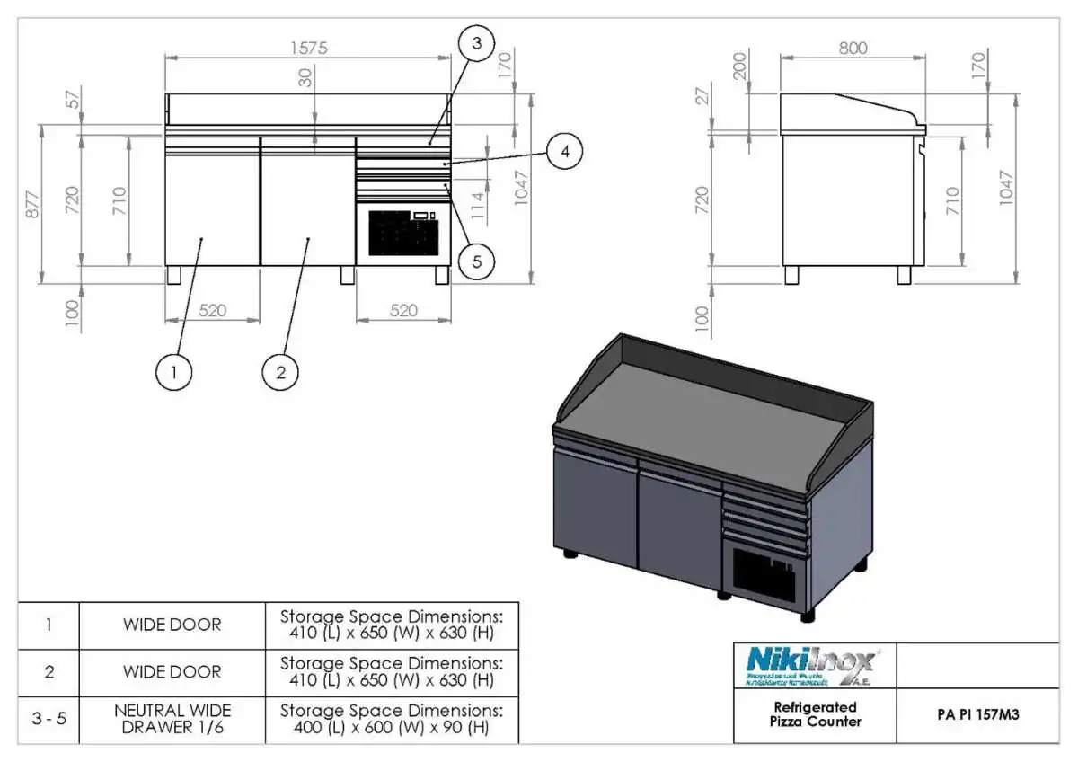 Πάγκος συντήρησης Πίτσας PA PI 157M3 (R0PA.P8157R.00N) - Image 2