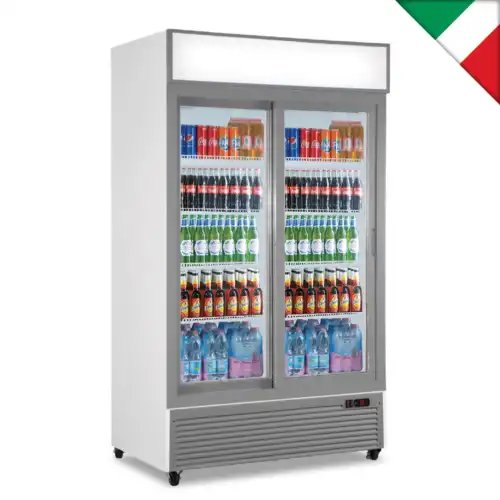 Βιτρίνα συντήρησης διπλή με συρόμενες πόρτες (CL1100 V2GC SL White)