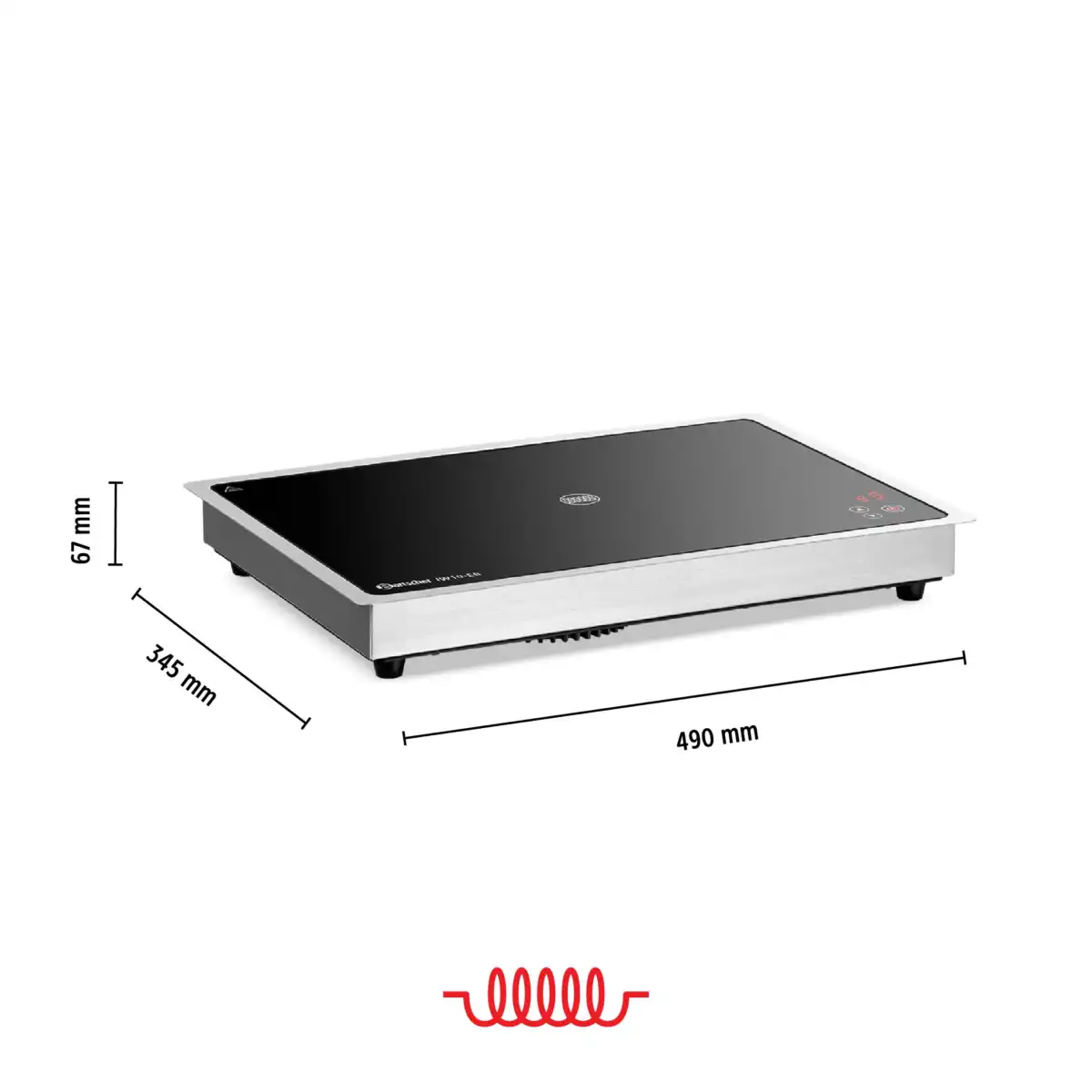 Eπαγωγική θερμαινόμενη επιφάνεια 490mm (drop in) (114367 | IW10-EB) - Image 3