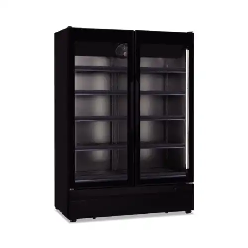 Βιτρίνα συντήρησης διπλή με ανοιγόμενες πόρτες (ROMA 124 TN BLACK)