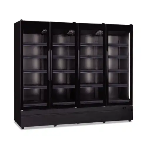 Βιτρίνα συντήρησης τετραπλή με ανοιγόμενες πόρτες (ROMA 250 TN BLACK)