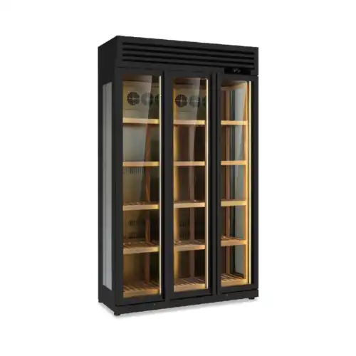 Βιτρίνα κρασιών με 3 ανοιγόμενες πόρτες (WINELUX 135 BLACK)
