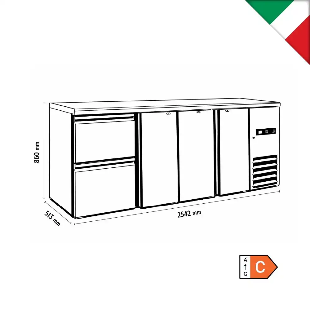 Βιτρίνα συντήρησης Back Bar ΤΥΦΛΗ (BB 423 SD) - Image 3