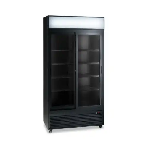 Βιτρίνα συντήρησης διπλή με συρόμενες πόρτες (CL801 V2GC SL Black)
